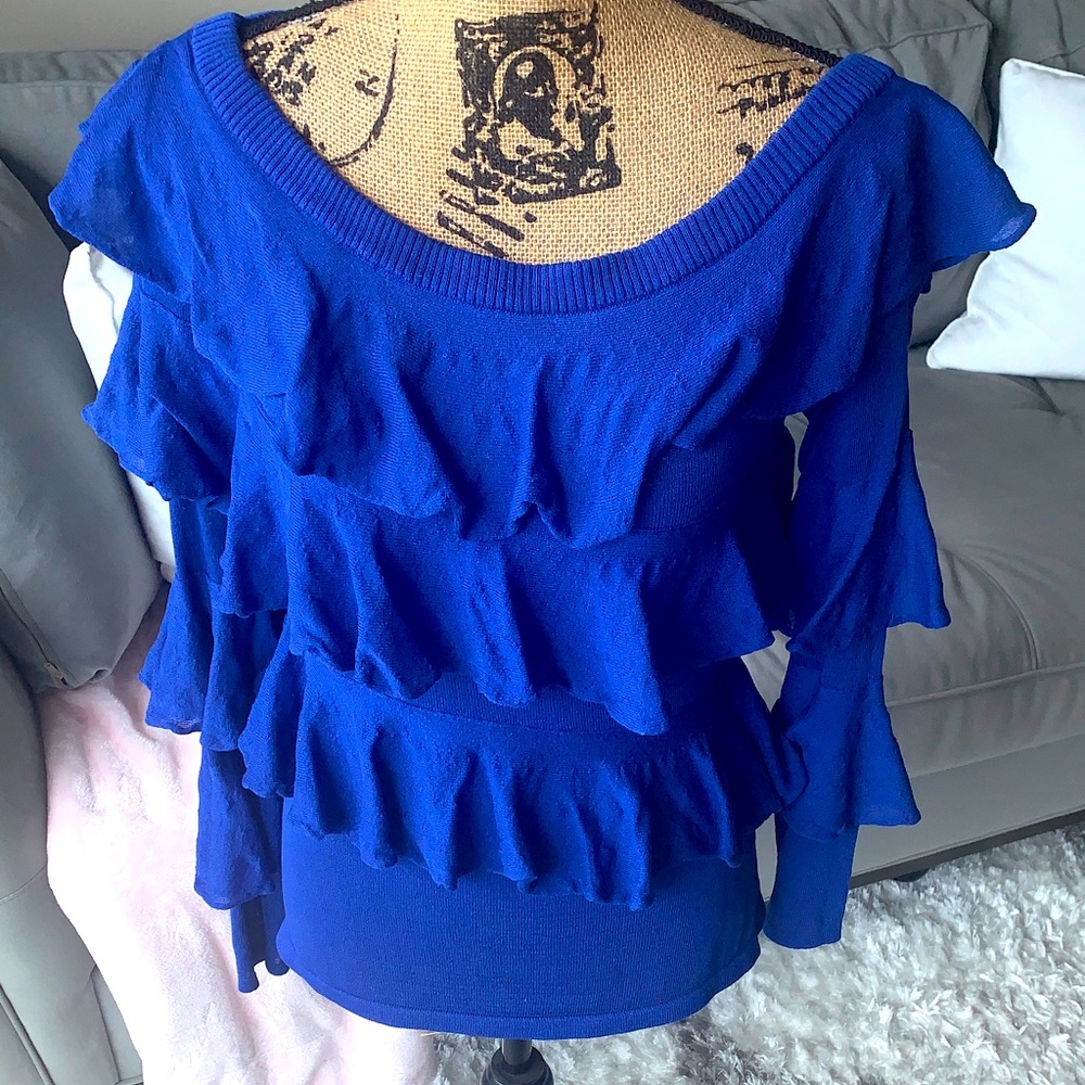 Boston Proper Vibrant Blue Knit Top